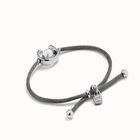 Black cord bracelet with a pearl